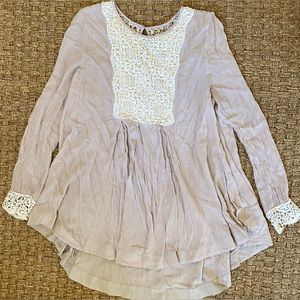 FREE PEOPLE flowy top with lace detail - Size L